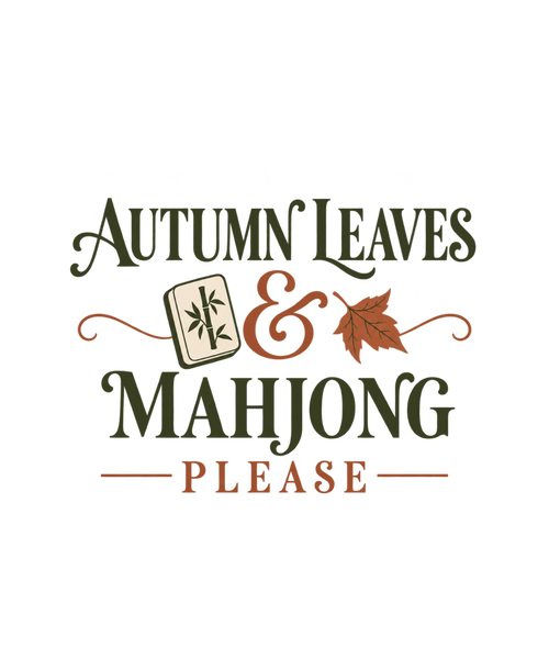 Autumn Leaves and Mahjong Please hoodie design detail