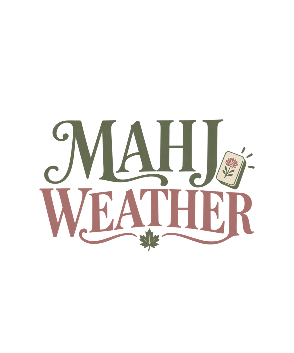 Mahj Weather fall hoodie design detail
