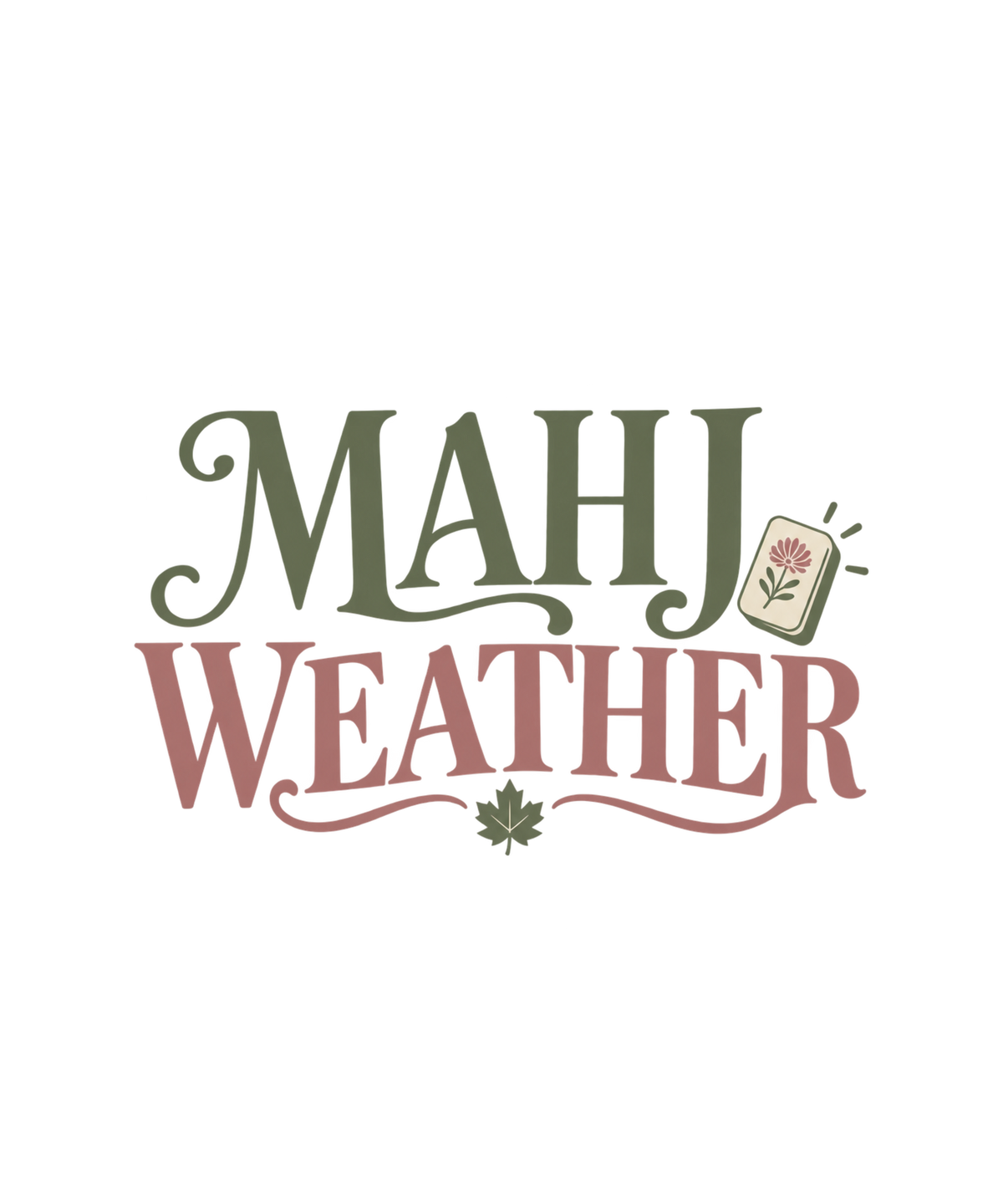 Mahj Weather fall hoodie design detail