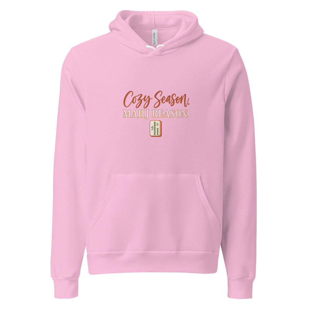 Cozy Season Mahj Reason Fall Hoodie — Printful product mockup in Lilac