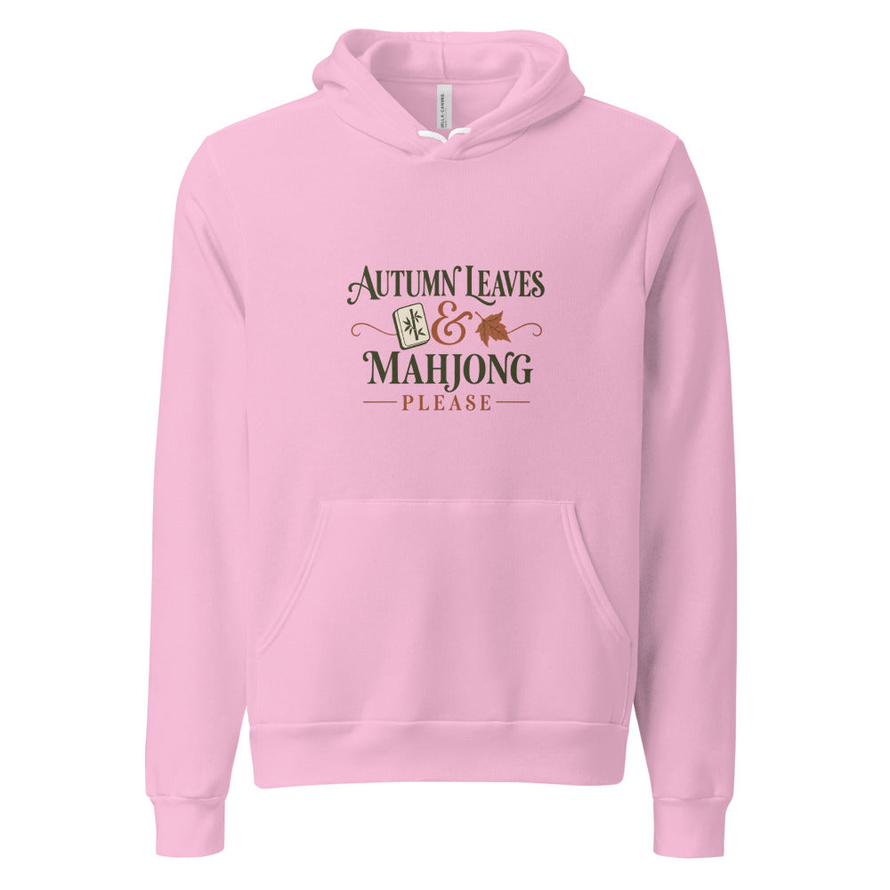 Autumn Leaves and Mahjong Please Fall Hoodie — Printful product mockup in Lilac
